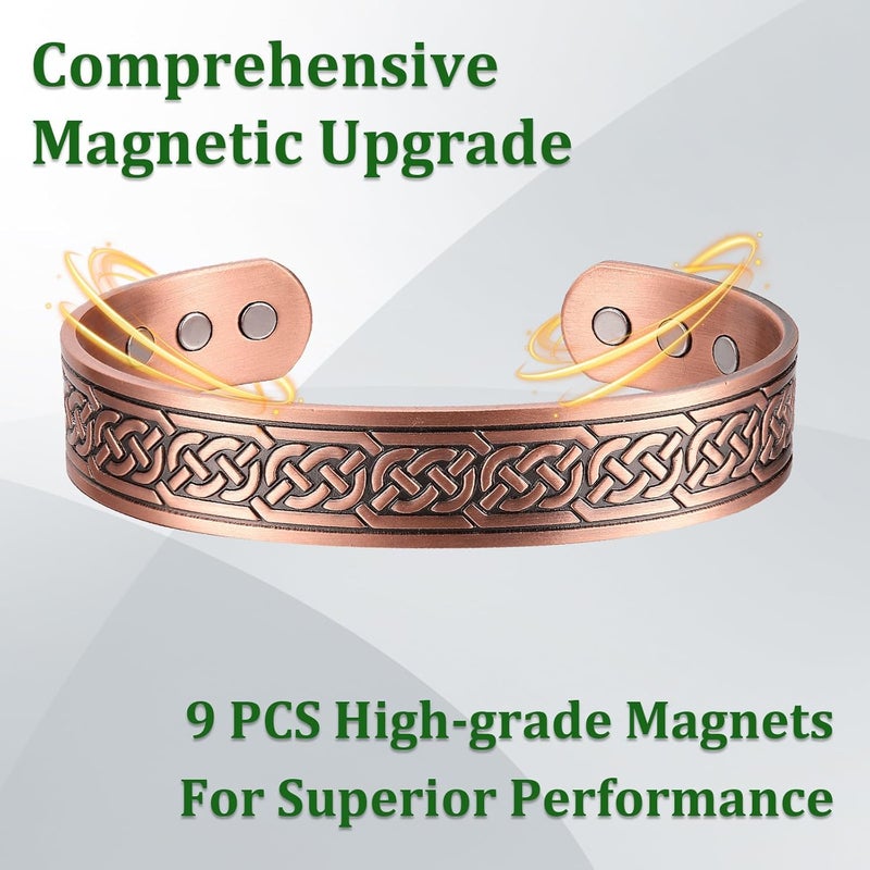 Fashtour Store Copper Bracelet for Men and Women, 99.99% Pure Copper Cuff Bangle, 3500 Gauss Magnetic, Adjustable Jewelry Gifts - Image 3